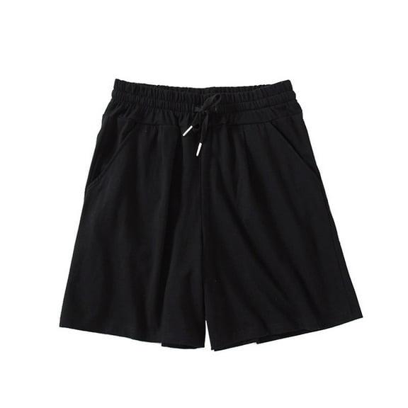 Defitshape Women's Cotton Pajamas Soft Pjs Comfy Drawstring Cool Mid Rise Loose Fit Sleeping Lounge Walk Shorts Summer Elastic Waist Shorts Black Small