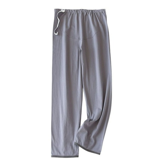 Defitshape Women's Cotton Postpartum Pajama Pants Full Cotton Lounge Pj Bottoms 3rd Trimester Elastic Band Empire Waist Fall Loose Nightwear Grey Large