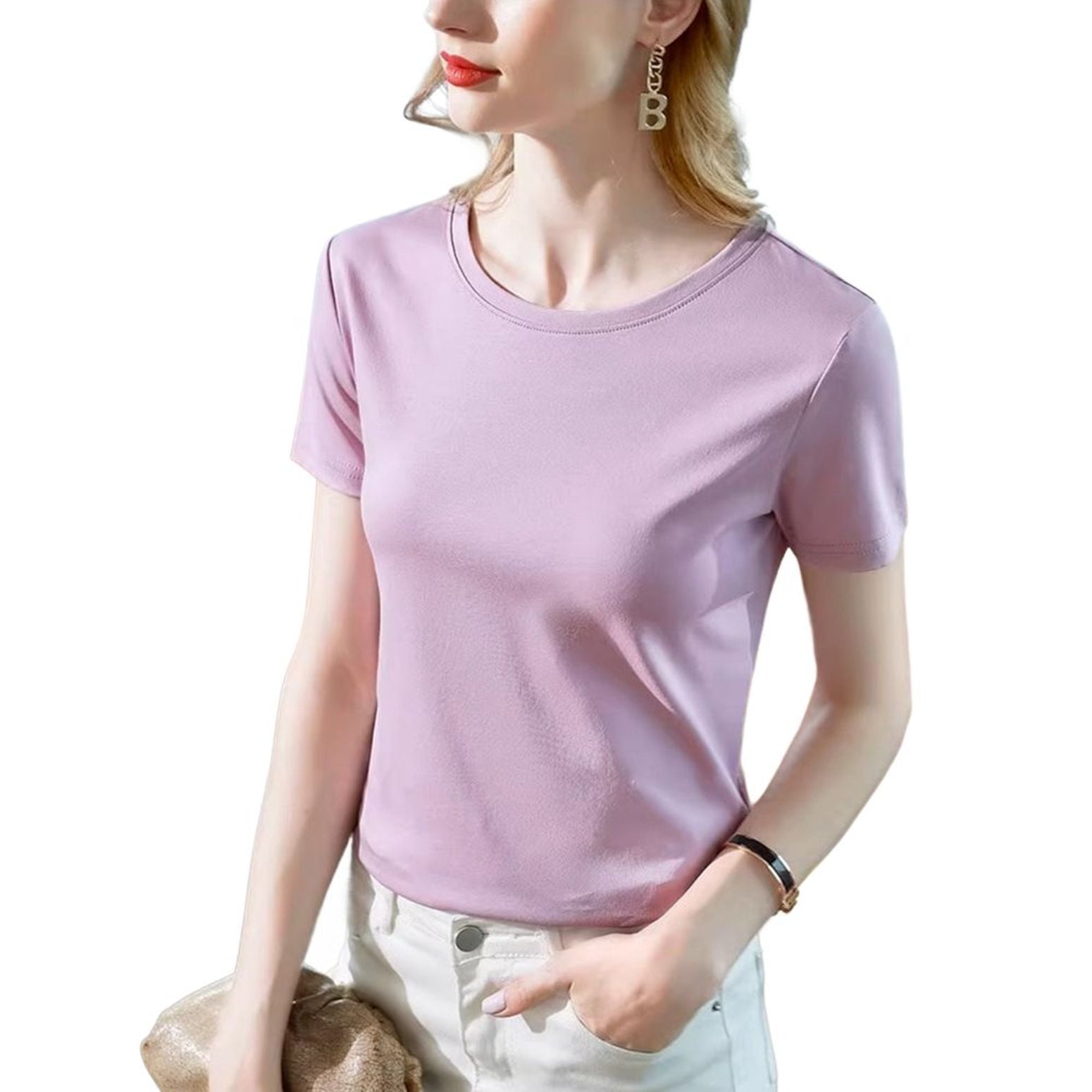 Slim Fit Short Sleeve Cotton Shirt - Tiffy Print - Purple