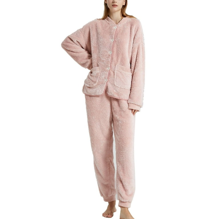 Piece Women's Fuzzy Pajama Sets Women's Cozy Piece Fuzzy