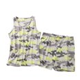 thumbnail image 1 of Defitshape Women's Cute Pajama Set Sleevelss Shorts Pi Sleep Cotton Loungewear Printed Elastic Comfy Band Loungewear Green XX-Large, 1 of 1