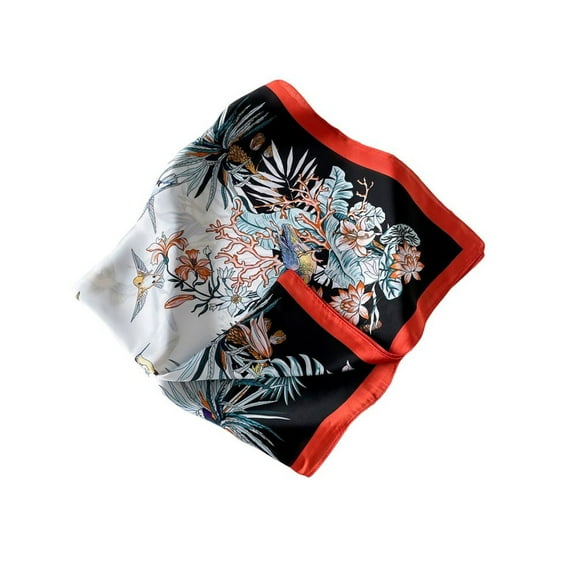 Defitshape Women's Elegant Bandana Comfy Scarf Casual Light Fall Breathable Convertible Spring Head Scarf Black49 One Size