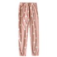 thumbnail image 1 of Defitshape Women's Fuzzy Fleece Pajama Pant Flannel Plush Sleep Bottoms Baggy Pjs Winter Warm Comfy Fuzzy Thick Soft Drawstring Lightweight Lounge Pants Pink Medium, 1 of 5