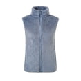thumbnail image 1 of Defitshape Women's Fuzzy Vest Flannel Outwear Full Zip Winter Vest Soft Sleeveless Jacket Fall Basic Thick Spring Fashion Blue Small, 1 of 4