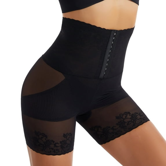 Defitshape Women's High Compression Corset Waist Trainer Shapewear Shorts Fajas Post Surgery Compression High Waist Summer Shaper Shorts Postpartum Underwear Lower Belly Fat Butt Lifter Black Large