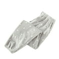 thumbnail image 1 of Defitshape Women's High Waisted Pajama Set Pant Fuzzy Fleece Long Pj Set Lounge Soft Winter Flannel Snow Drawstring Pleated Grey White X-Large, 1 of 1