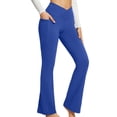 thumbnail image 1 of Defitshape Women's High Waisted Yoga Pants Yoga Sweatpants Bootcut Slim Soft Fit Stretch Workout Comfy Joggers Blue 10, 1 of 5