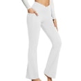 thumbnail image 1 of Defitshape Women's High Waisted Yoga Pants Yoga Sweatpants Bootcut Slim Soft Fit Stretch Workout Comfy Joggers White 12, 1 of 5
