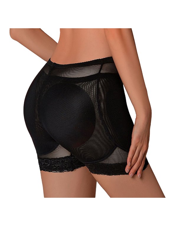 Women's Hip Dip Shapewear Seamless Butt Enhancer Hip Pad Body Shaper Panties Underwear Shorts Lace Padded Butt Lifter Underwear Black X-Small