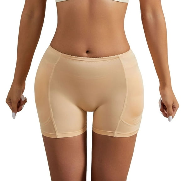 Defitshape Women's Hip Padding Padded Shapewear Shorts Body Shaper Butt Lifting Hip Dip Padding Mid Thigh Mid Waist Botty Short Wedding Shaper Apricot 20