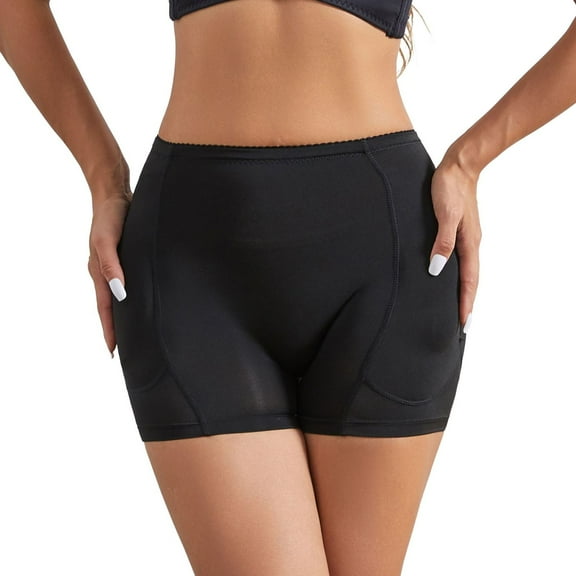 Defitshape Women's Hip Padding Padded Shapewear Shorts Body Shaper Butt Lifting Hip Dip Padding Mid Thigh Mid Waist Botty Short Wedding Shaper Black 10-12