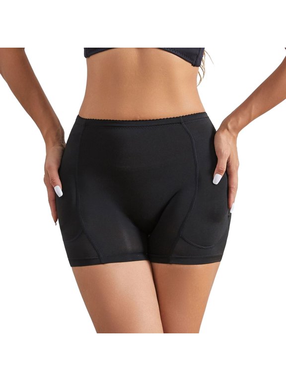 Women's Hip Padding Padded Shapewear Shorts Body Shaper Butt Lifting Hip Dip Padding Mid Thigh Mid Waist Botty Short Wedding Shaper Black 14