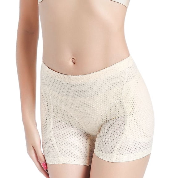 Defitshape Women's Hip Pads Butt Lifting Padded Shapewear Shorts Mid Thigh Shapewear Wedding Hip Dip Prom Padding Butt Enhancing Body Shaper Nude Large