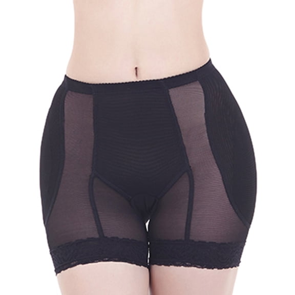 Defitshape Women's Hip Pads Padded Shapewear Shaper Shorts Underwear Seamless Shaper Panties Tummy Control Butt Lifter Hip Dips Enhancer Butting Lifting Shaping Padding Thigh Black Large