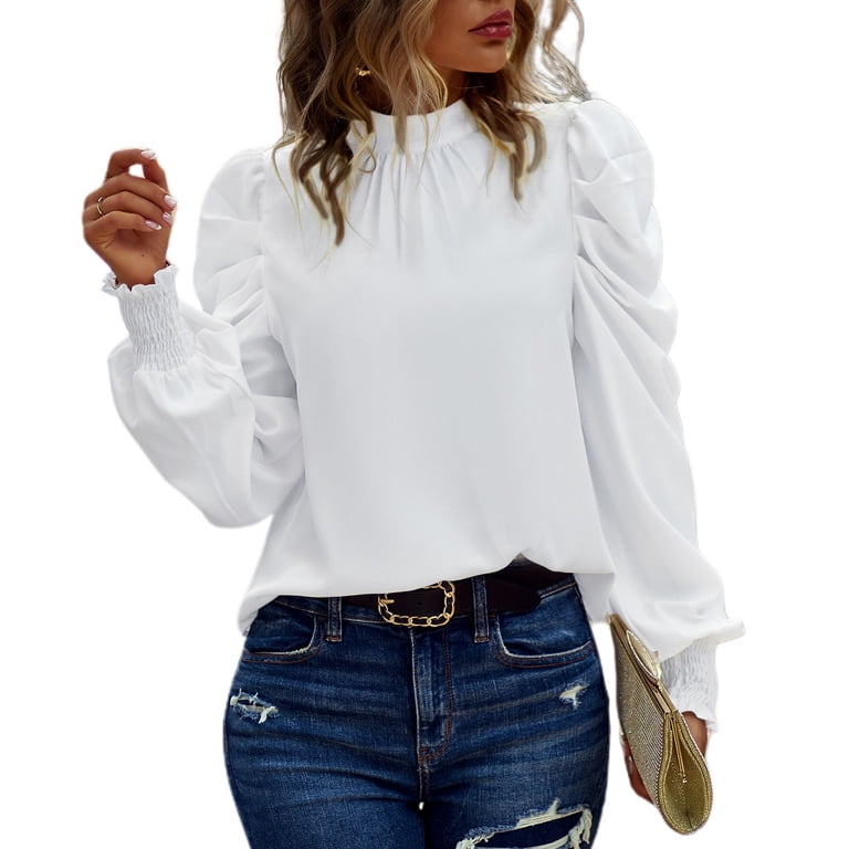 Blouse Femme Manches Longues KF High Fashion - Taille M/L - Couleur Blanche - Neuf Sans étiquette