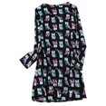 thumbnail image 1 of Defitshape Women's Long Sleeve Cotton Nightgown Summer Fall Cute Short Sleep Shirt Soft Pajama Nightshirt Lightweight Pjs Cartoon Sleepwear Patterned5 Black Owl Medium, 1 of 4