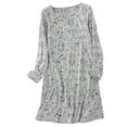 thumbnail image 1 of Defitshape Women's Long Sleeve Cotton Nightgown Summer Fall Cute Short Sleep Shirt Soft Pajama Nightshirt Lightweight Pjs Cartoon Sleepwear Patterned2 Grey Cat Kitty Small, 1 of 1