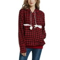 thumbnail image 1 of Defitshape Women's Long Sleeve Fashion Hoodie Sweatshirt Soft Top Thermal Lined Thick Cotton Printed Pocket Drawstring Patterned9 Large, 1 of 4