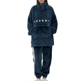 thumbnail image 1 of Defitshape Women's Long Sleeve Shirt Pants Set Ladies Cute Fuzzy Fleece Pajamas 2 Piece Pjs Winter Fall Warm Thermal Loose Baggy Oversized Plush Lounge Set Fluffy Loungewear Navy Large, 1 of 3