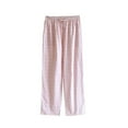 thumbnail image 1 of Defitshape Women's Pajama Bottoms Cotton Plaid Printed Lounge Pants Jammie Pants Full Cotton Classic Basic Medium Waist Sleeping Pocket Light Pink Large, 1 of 5