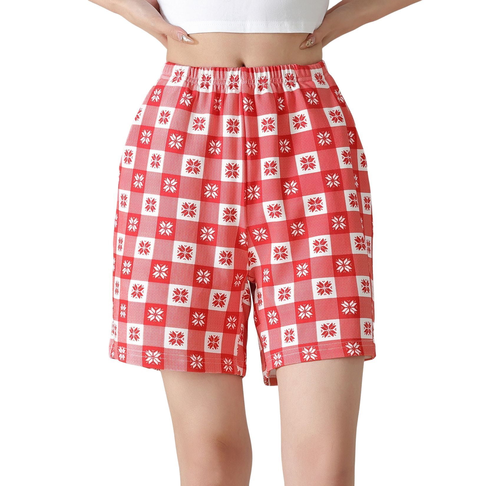 Defitshape Women's Pajamas Shorts Pj Seep Bottoms Boyleg Loungewear ...