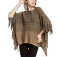 thumbnail image 1 of Defitshape Women's Pashmina Shawls & Wraps Warm Cape Sweater Fall Poncho Crewneck 3/4 Sleeve Loose Soft Knit Pullover Sweaters Khaki One Size, 1 of 4