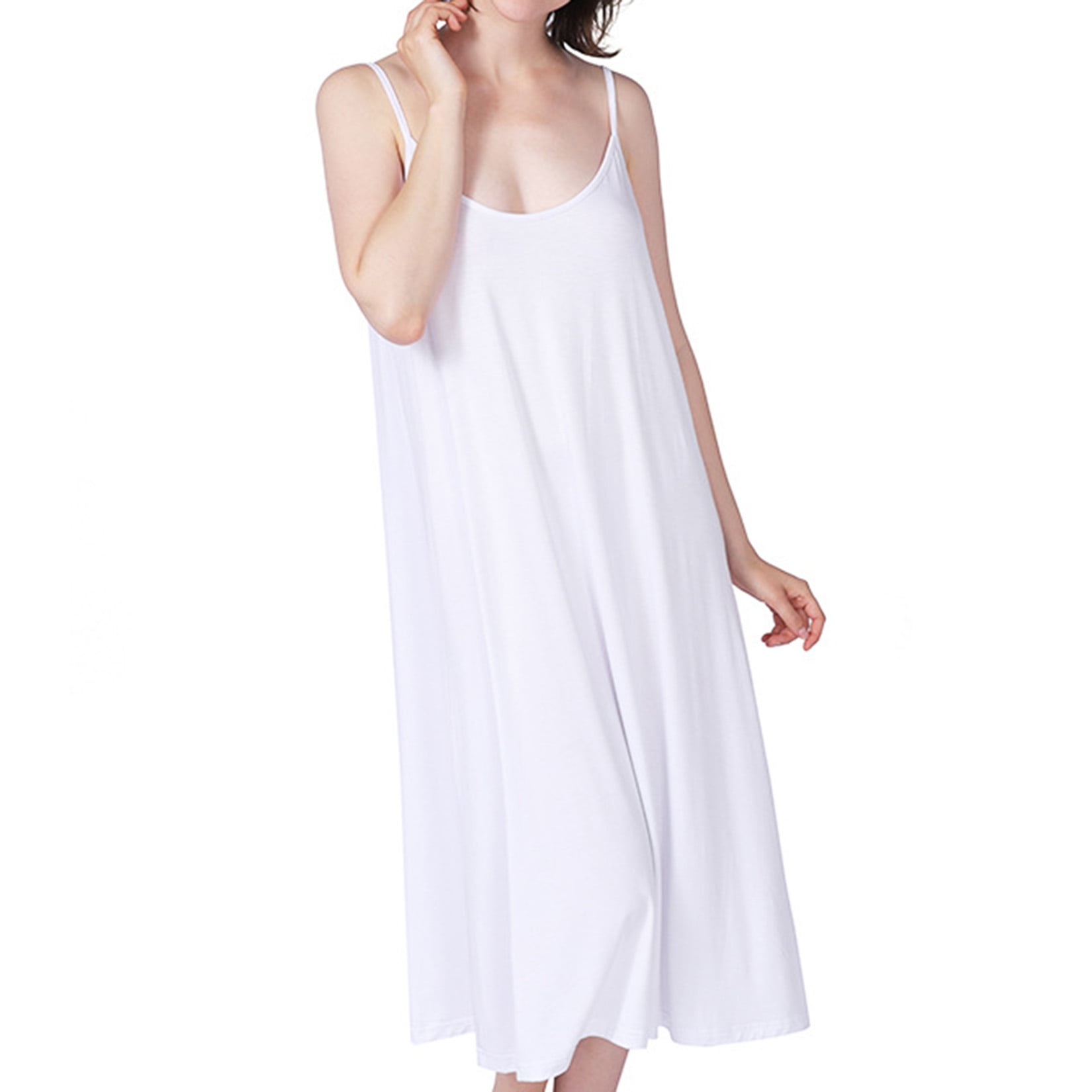 Defitshape Women's Plus Size Bamboo Nightgown Cami Cotton Sleepwear