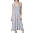 thumbnail image 1 of Defitshape Women's Plus Size Bamboo Nightgown Cami Cotton Sleepwear Sleeveless Loungewear Soft Summer Night Pajama Sleep Dress Knee Length Nightwear Grey 4X, 1 of 5