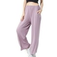 thumbnail image 1 of Defitshape Women's Plus Size Cotton Pajama Pant Summer Sleep Bottoms Soft Cool Comfy Stretch Fall Lounging Spring Loose Casual Loungewear Purple 3X-Large, 1 of 5