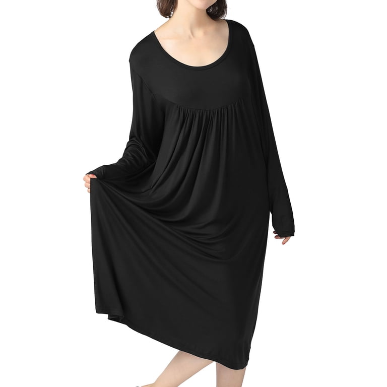 white christmas dresses Plus Size Comfy House Dress Black / 2XL by Sleepy Bungalow main image 1