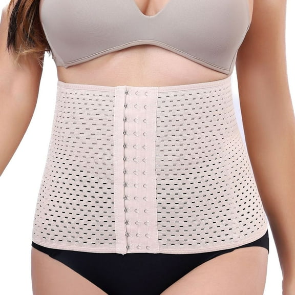Defitshape Women's Postpartum Shapewear Corset Slimming Waist Trainer Firm Compression Thin Tummy Control Waist Cincher Breathable Post Op Body Shaper Brown 18