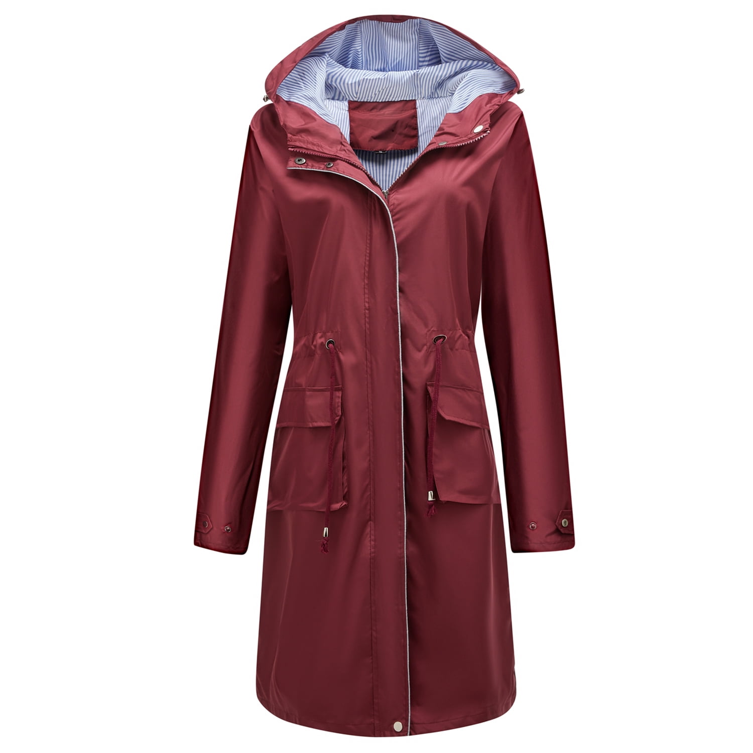 コート HOODED RAINCOAT Defitshape Women's Raincoat Hooded Rain Jacket Long Casual