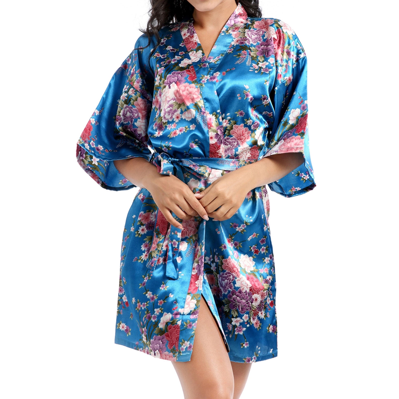 silk kimono style dressing gown Silk Kimono Robe, Silk Dressing Gown Satin Long Silk Robe, Bridesmaid Silk Robes for Women, Plus Size Satin Robe Maxi Burnt Orange Nightwear