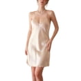 thumbnail image 1 of Defitshape Women's Sexy Satin Chemise Nightgown Pjs Short Night Dress Soft Cami Summer Silky Fall Sleep Cool Sleeveless Silk Sleepwear champagne Large, 1 of 4