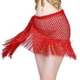 thumbnail image 1 of Defitshape Women's Sexy Wrap Skirt Cover Ups Summer Sequin Fashion Sheer Knitted Fall Winter Belly Dance Low Waist Thin Red One Size, 1 of 3