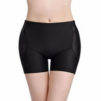 Defitshape Women's Shaper Hip Pads Butt Lift Padded Shapewear Shorts Curvy Hip Dip Padding Thigh Booty Elastic Band Tummy Firm Control Underwear Black X-Small