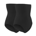 thumbnail image 1 of Defitshape Women's Shapewear Brief Tummy Control 2 Pack Seamless Shaper Shorts High Waisted Underwear Summer Firm High Waisted Slimming Black 0-2, 1 of 5