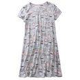 thumbnail image 1 of Defitshape Women's Short Sleeve Nightgown Cute Crew Neck Nightwear Sleepshirt Mini Sleep Lounge Dress Printed Patterned Sleepwear Cartoon Cotton Grey Cup X-Large, 1 of 5