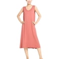 thumbnail image 1 of Defitshape Women's Sleeveless Calf Length Pj Shirt Lightweight Scoop Neck Bamboo Cotton Nightgown Soft Summer Comfy Sleepwear Vermillion Medium, 1 of 4