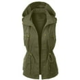 thumbnail image 1 of Defitshape Women's Sleeveless Jacket Vest Fish Outwear Fall Hooded Basic Summer Zip Up Fashion Military Tank Top Green 3X-Large, 1 of 1