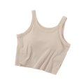 thumbnail image 1 of Defitshape Women's Sleeveless Tank Tops Soft Top Padded Racerback Bra Workout Racer Back Casual Summer Apricot Large, 1 of 1