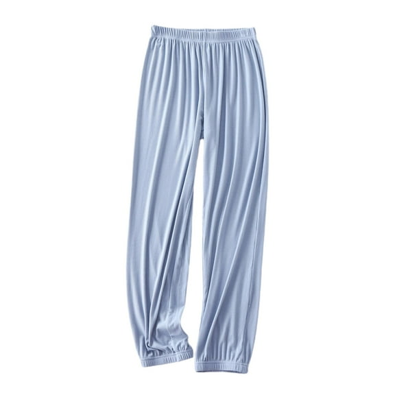 Defitshape Women's Soft Pajamas Pant Sleep Bottoms Pjs Lightweight Fall Spring Summer Long Loose Loungewear Sleepwear Blue Medium