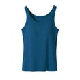 thumbnail image 1 of Defitshape Women's Soft Sleeveless Tank Tops Workout Racerback Ribbed Fitted Padded Summer Pad Basic Crew Neck Royal Blue Medium, 1 of 1