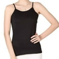 thumbnail image 1 of Defitshape Women's Soft Tank Top Cotton Pajama Shirt Cami Summer Spring Comfy Sleeveless Spandex Home Fitted Fall Sleepwear Black X-Large, 1 of 1