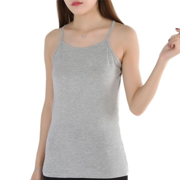 Defitshape Women's Soft Tank Top Cotton Pajama Shirt Cami Summer Spring Comfy Sleeveless Spandex Home Fitted Fall Sleepwear Grey XX-Large