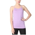 thumbnail image 1 of Defitshape Women's Soft Tank Top Cotton Pajama Shirt Cami Summer Spring Comfy Sleeveless Spandex Home Fitted Fall Sleepwear Light Purple Small, 1 of 1