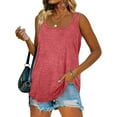 thumbnail image 1 of Defitshape Women's Square Neck Tanks Tops Sleeveless Cami Soft Casual Cotton Summer Cool Basic Thin Pink Medium, 1 of 4