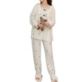 thumbnail image 1 of Defitshape Women's Summer Comfy Winter Princess Cotton Cute Pajama Set Soft Pjs Fall Lounge Postpartum Sleepwear Style23 X-Large, 1 of 4