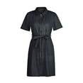 thumbnail image 1 of Defitshape Women's Summer Denim Dress Short Sleeve Dresses Holiday Dinner Fall Casual Fashion Comfy Belted Jean Dress Black Medium, 1 of 1