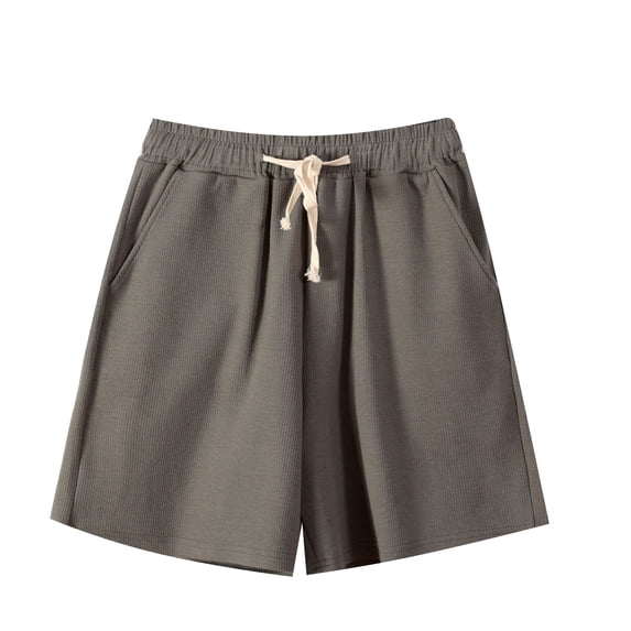 Defitshape Women's Summer Shorts High Waisted Drawstring Elastic Waist Comfy Soft Pocket Lounge Walking Casual Sleeping Pajama Shorts Dark Grey XX-Large